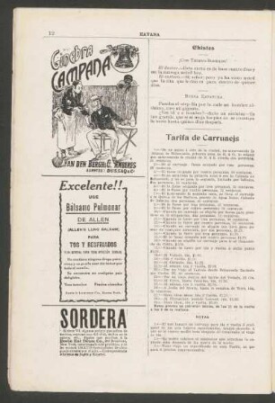 Tarifa de carruajes
