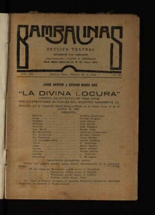 La divina locura : comedia de juventud en tres actos
