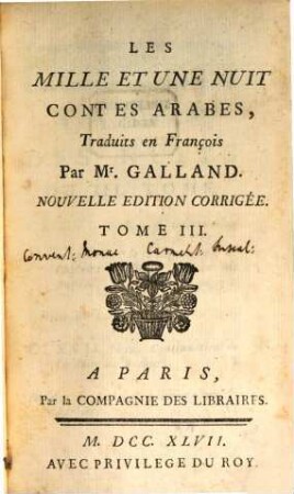 Les Mille Et Une Nuit : Contes Arabes, 3