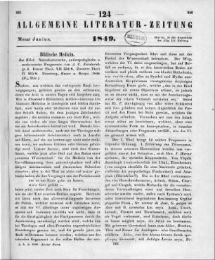 Friedreich, J. B.: Zur Bibel. T. 1. Naturhistorische, anthropologische und medicinische Fragmente. Nürnberg: Bauer & Raspe 1848