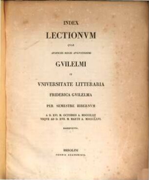 Commentatio de poëtarum aliquot Graecorum locis nonnullis : (Ein Verzeichniss der Vorlesungen v. 1865 - 66 ist nicht dabei.)