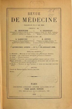 Revue de médecine. 15,[b] = Juillet - Déc. 1895. - S. 537 - 1052