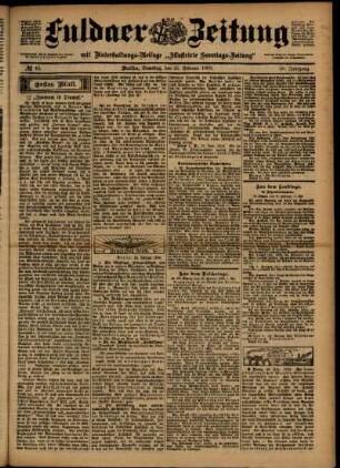 Erste Ausgabe vom Samstag, den 21. Februar 1903.