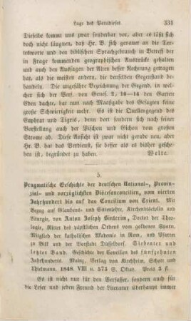 331-343 [Rezension] Binterim, Anton Joseph, Pragmatische Geschichte der deutschen National-, Provinzial- und vorzüglichsten Diöcesanconcilien vom vierten Jahrhundert bis auf das Concilium zu Trient