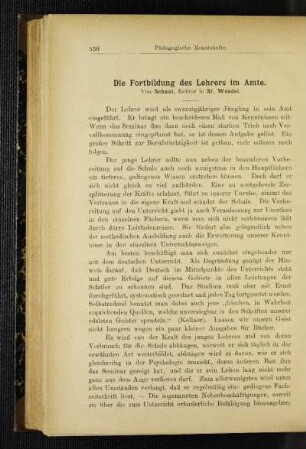 ¬Die¬ Fortbildung des Lehrers im Amte