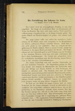 ¬Die¬ Fortbildung des Lehrers im Amte