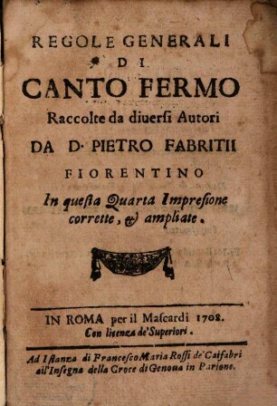 Regole generali di Canto fermo