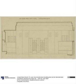 St. Louis, Sommersitz eines Kunstfreundes auf der internationalen Ausstellung, Musikzimmer, Raum 26, Aufriss der Nordwestwand