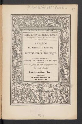 Slg. Dr. Waldeck: Kupferst., Radierungen : 13.6.