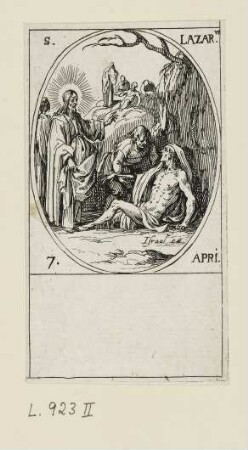 April - Heiliger Lazarus, Blatt 29 der Folge "Les images de tous les saincts et saintes de l'année"