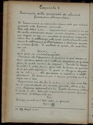 Capitolo II. Riassunto delle proprieta di alcune funzioni elementari.
