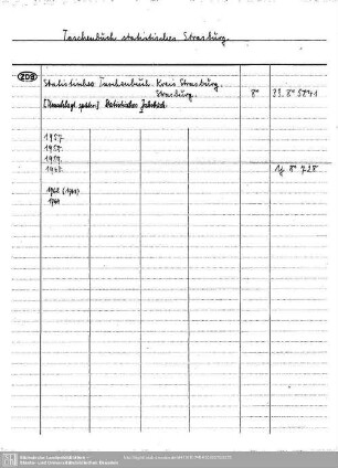 Taschenbuch statistisches Strasburg