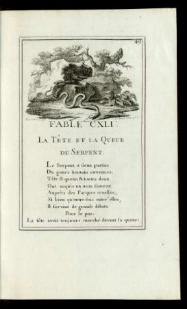 Fable CXLI. La Tête Et La Queue Du Serpent.