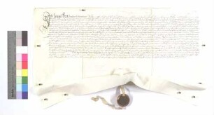 Revers des Lorenz Bort von Lienzingen (Lientzingen) um die sogenannte Martinswiese dort für 3 Pfund Heller jährlichen Urbarzins.