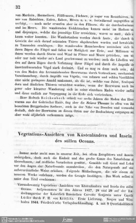 Vegetations-Ansichten von Küstenländern und Inseln des stillen Oceans