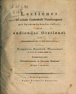 Animadversiones in Ciceronis orationes pro Ligario et rege Deiotaro