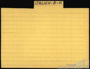 ITALIEN: Diverses ABSATZ.-KULTUR.
