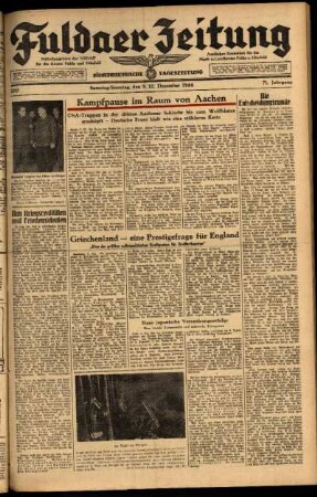 Ausgabe vom Samstag, den 09. Dezember 1944.