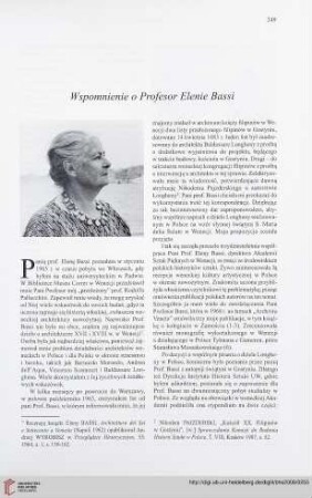 70: W spomnienie o Profesor Elenie Bassi