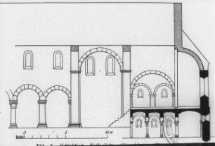 Ballenstedt, Klosterkirche St. Pancratius und Abundus, Längsschnitt