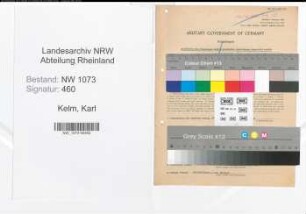Entnazifizierung Karl Kelm , geb. 30.09.1892 (Angestellter)