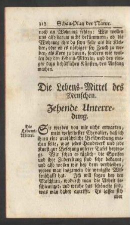 Die Lebens-Mittel des Menschen. Zehende Unterredung