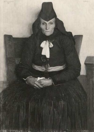 Hessische Bäuerin : Gemälde "Hessische Bäuerin" (bez. 1902, C. Bantzer; Leinwand; 112 x 82 cm; Staatliche Kunstsammlungen Dresden (SKD))