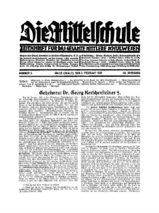 Geheimrat Dr. Georg Kerschensteiner : [Tod]
