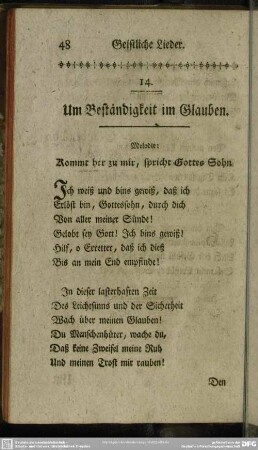 14. Um Beständigkeit im Glauben
