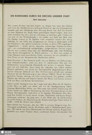 Ein Rundgang Durch Die Kirchen Unserer Stadt