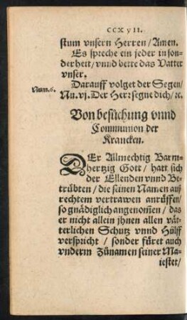 Von besuchung unnd Communion der Krancken.