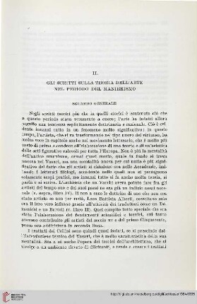 II. Gli scritti sulla teoria dell’arte nel periodo del manierismo. Sguardo generale