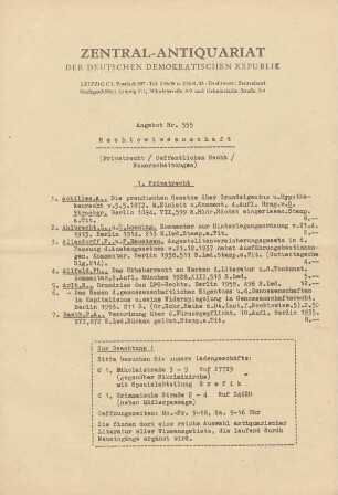Nr. 555: Rechtswissenschaft