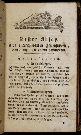 Erster Absatz. Von unterschiedlichen Fastensuppen, ...