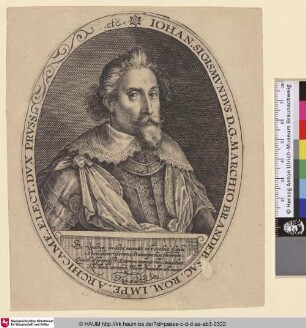 Iohan. Sigismundus D.G. Marchio Brandeb. Sac. Rom. Impe. Archicame. Elect. Dux Pruss. etc.