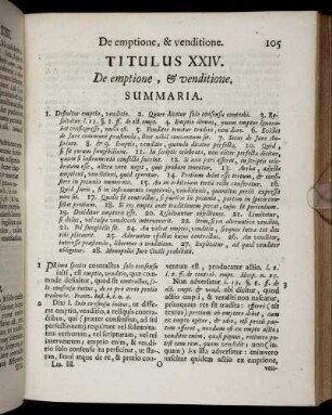 Titulus XXIV. De emptione, & venditione