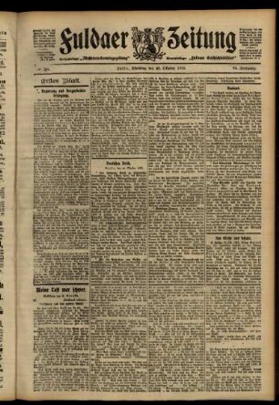 Erste Ausgabe vom Dienstag, den 23. Oktober 1906.