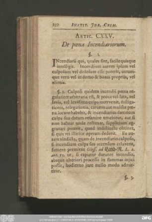 Artic. CXXV. De poena Incendiariorum.