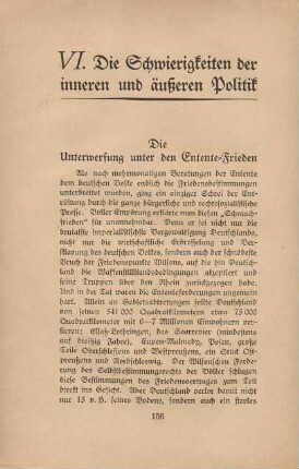 VI. Die Schwierigkeiten der inneren und äußeren Politik