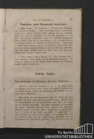 Sechstes Kapitel. Vom Ausmachen der Sämlinge, Sortiren, Beschneiden.