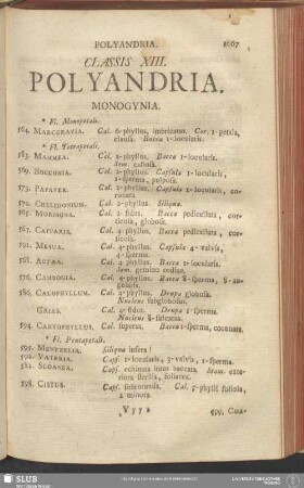 Classis XIII. Polyandria