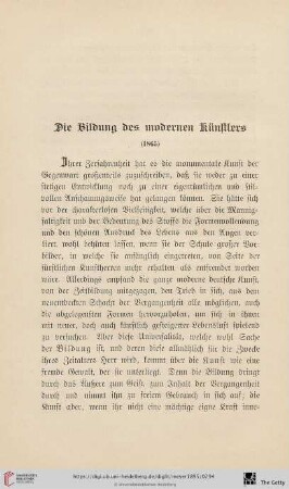Die Bildung des modernen Künstlers
