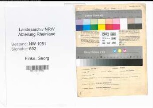 Entnazifizierung Georg Finke , geb. 07.04.1889 (Versicherungsdirektor)