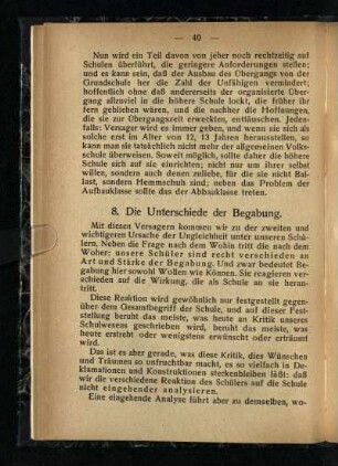 8. Die Unterschiede der Begabung