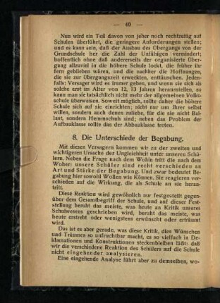 8. Die Unterschiede der Begabung