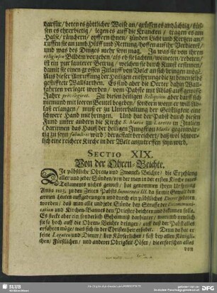 Sectio XIX. Von der Ohren-Beichte
