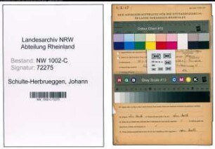 Entnazifizierung Johann Schulte-Herbrueggen, geb. 25.03.1889 (Kaufmann)