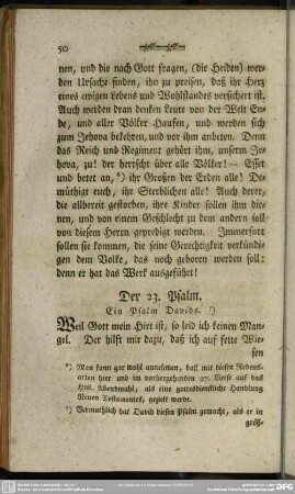 Der 23. Psalm. Ein Psalm Davids