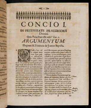 1-31, Concio I. - Concio III.