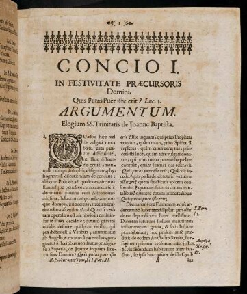 1-31, Concio I. - Concio III.